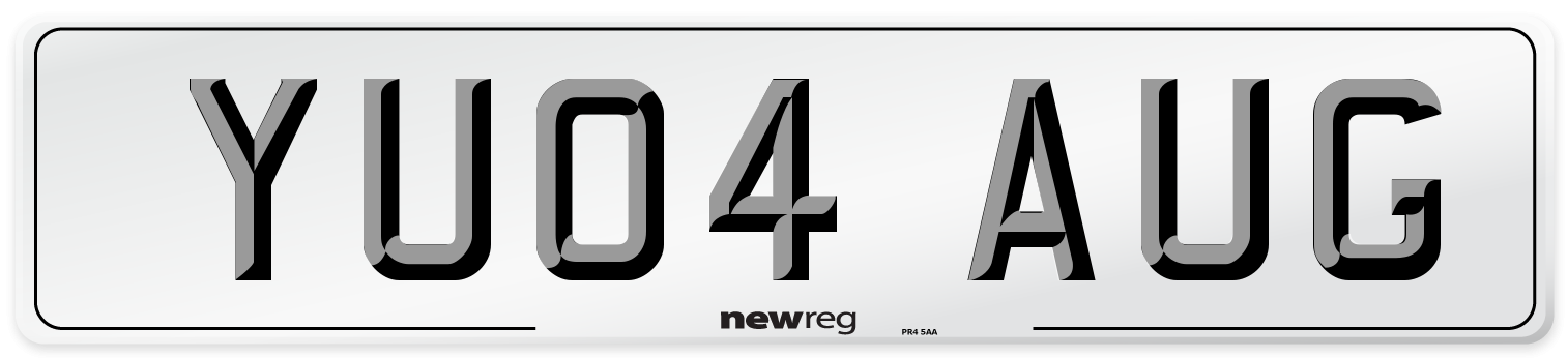 YU04 AUG Number Plate from New Reg
